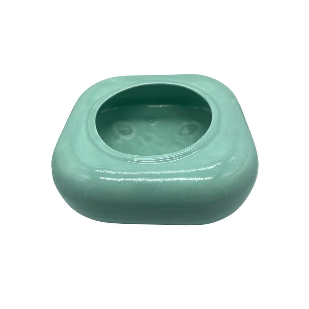 Vintage 1980s Light Green‎ Ceramic Vase Post Modern Art Deco Abstract Shape